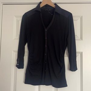 White House Black Market Black Button Up Shirt